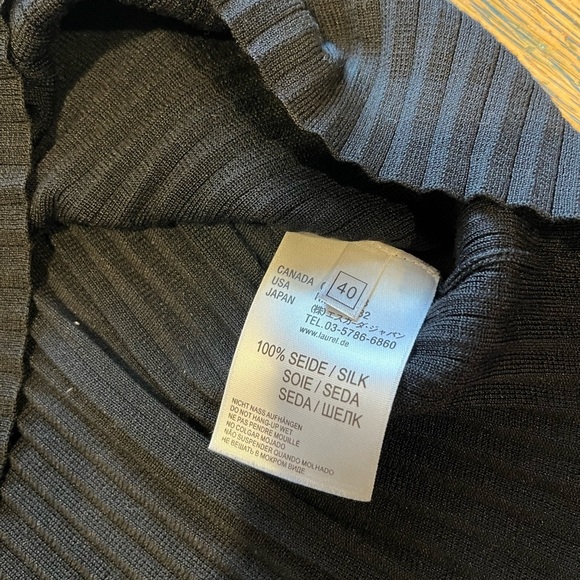 🖤Laurel Black Silk Sleeveless Top with Beaded Detail – Size 40 - Picture 3 of 9